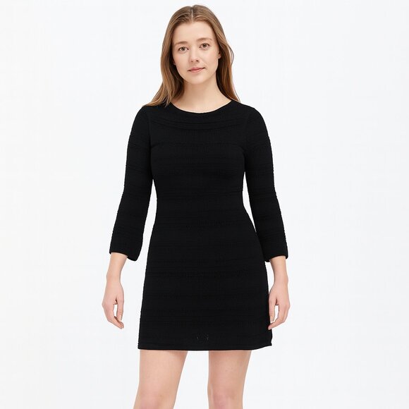 GAP Black Mini Sweater Dress Long Sleeve - Picture 1 of 4
